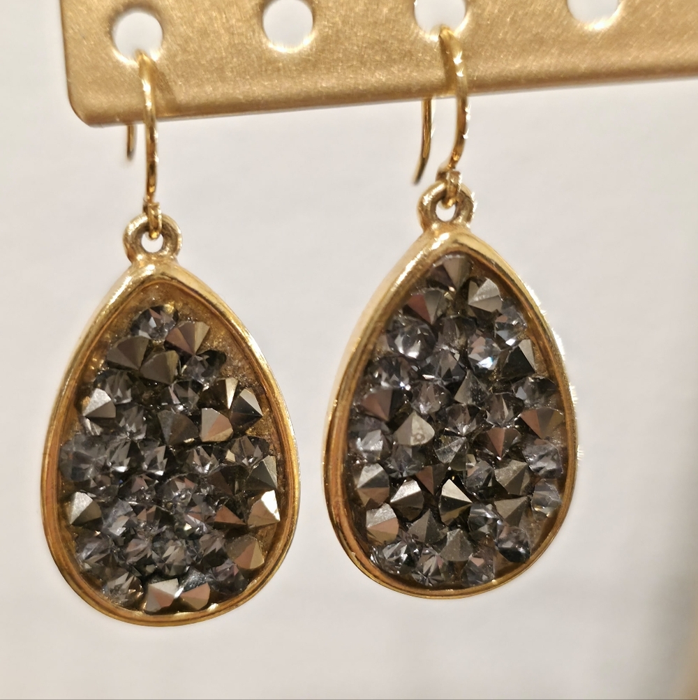 Mosaic Crystal Dangle Earrings